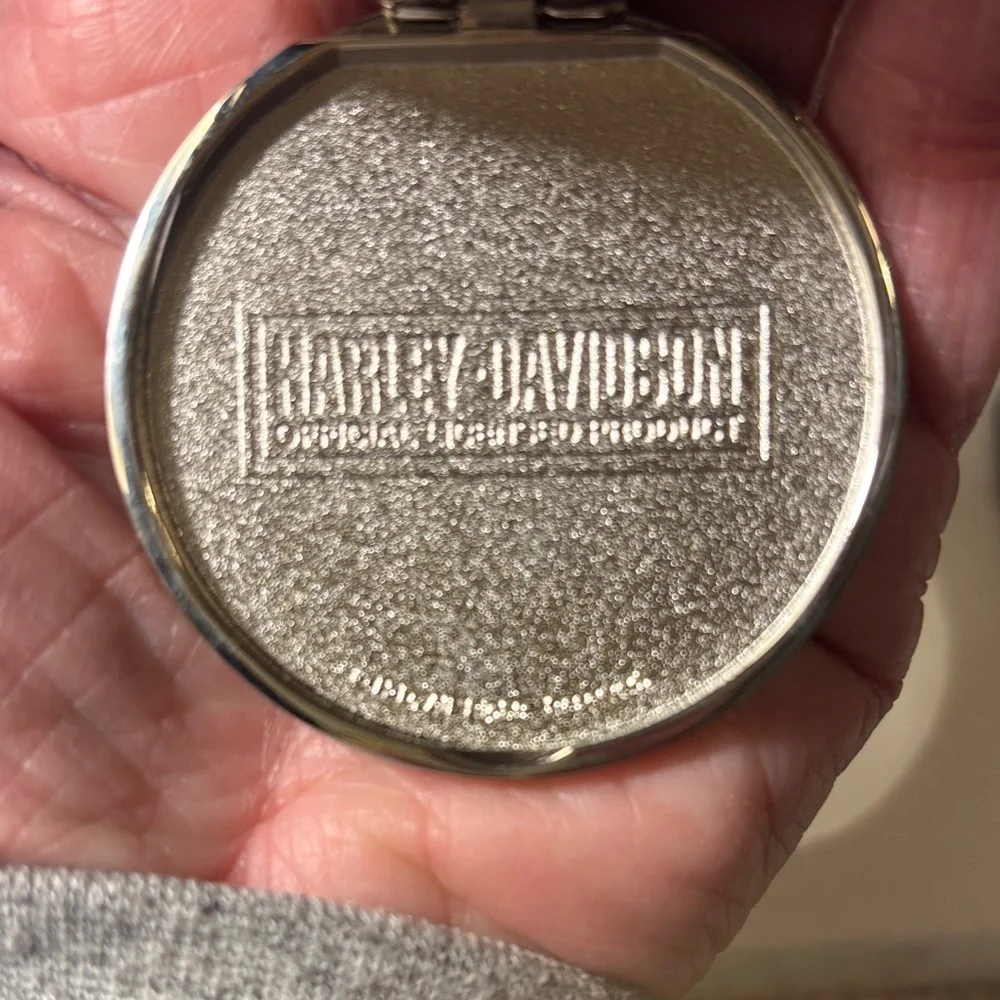 Harley Davidson Pocket Watch - Franklin Mint With Leather Case And Chain